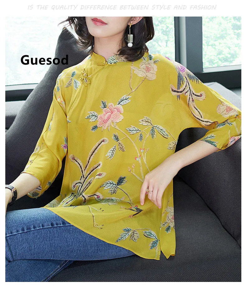 Guesod Women Silk Top Exquisite Female 2022 Spring Elegant Cheongsam Disk Button Silk Blouse Top New
Guesod Women Silk Top Exquisite Female 2022 Spring Elegant Cheongsam Disk Button Silk Blouse Top New