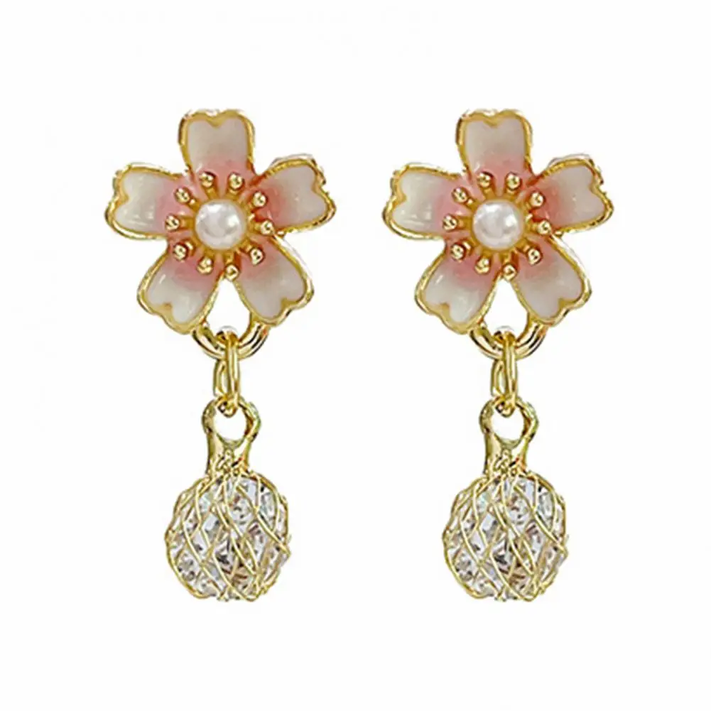 1 Pair Stud Earrings Oil Spot Glaze Flower Pattern Faux Zircon Electroplating High Gloss Ear Ornament Colorfast Delicate
1 Pair Stud Earrings Oil Spot Glaze Flower Pattern Faux Zircon Electroplating High Gloss Ear Ornament Colorfast Delicate