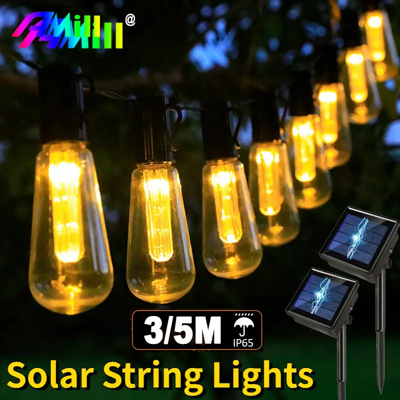 LED Solar String Lights IP65 Waterproof Outdoor Ramadan Home Decoration Bulb Retro Holiday Garland Garden Furniture Fairy Lamp
LED Solar String Lights IP65 Waterproof Outdoor Ramadan Home Decoration Bulb Retro Holiday Garland Garden Furniture Fairy Lamp