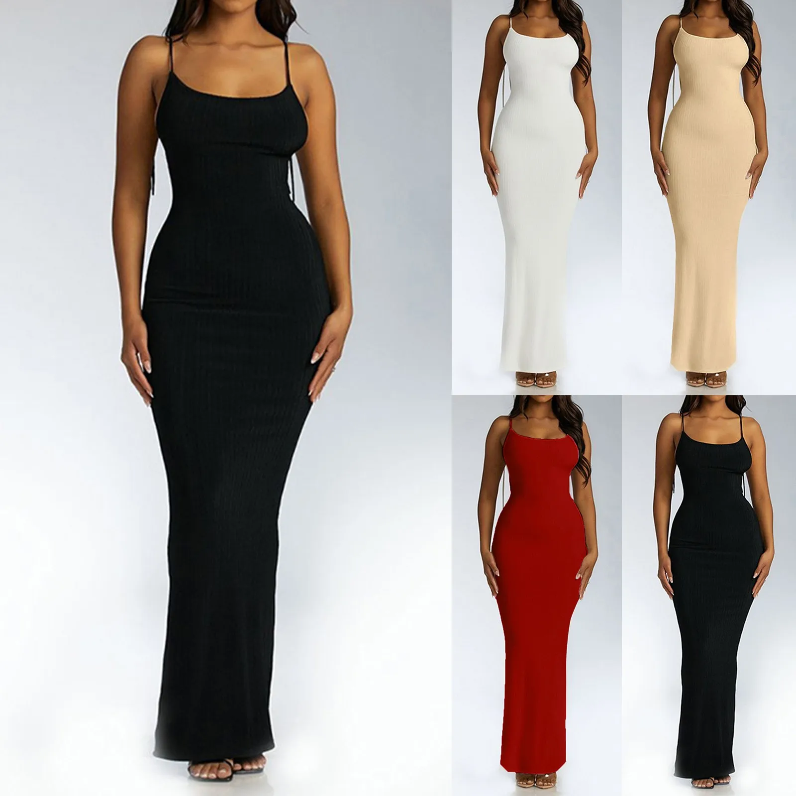Women's Dress Stripe Clear Color Hanging Strap Large Open Back Strap Long Slim Fit Dress European And Womens Sleeveless Cotton
Women's Dress Stripe Clear Color Hanging Strap Large Open Back Strap Long Slim Fit Dress European And Womens Sleeveless Cotton