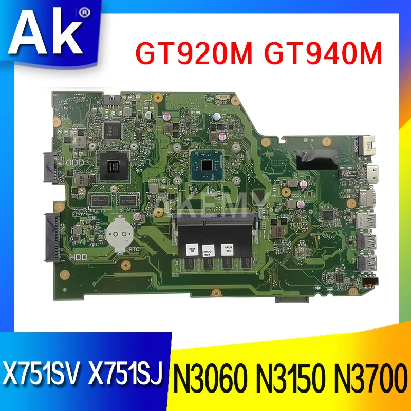 Материнская плата X751SV X751SJ GT920M GT940M GPU 4 Гб ОЗУ N3060 N3150 N3700 для ASUS X751SV X751SJ X751S A751S K751S материнская плата для ноутбука
Материнская плата X751SV X751SJ GT920M GT940M GPU 4 Гб ОЗУ N3060 N3150 N3700 для ASUS X751SV X751SJ X751S A751S K751S материнская плата для ноутбука