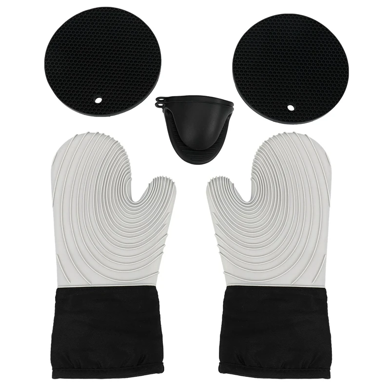 AT14 Oven Glove With Silicone Pot Holder And Cup Insulation Mat Oven Mitt Heat Resistant For Grilling/Cooking/Baking
AT14 Oven Glove With Silicone Pot Holder And Cup Insulation Mat Oven Mitt Heat Resistant For Grilling/Cooking/Baking