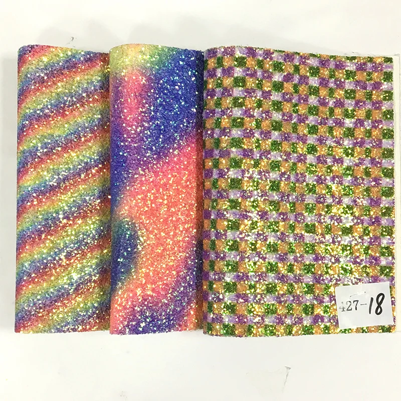 XHT Shiny Rainbow Colorful Chunky Glitter Faux Leather Fabric Sheet for Making Shoe/Bag/Hair Bow/DIY Accessories
XHT Shiny Rainbow Colorful Chunky Glitter Faux Leather Fabric Sheet for Making Shoe/Bag/Hair Bow/DIY Accessories
