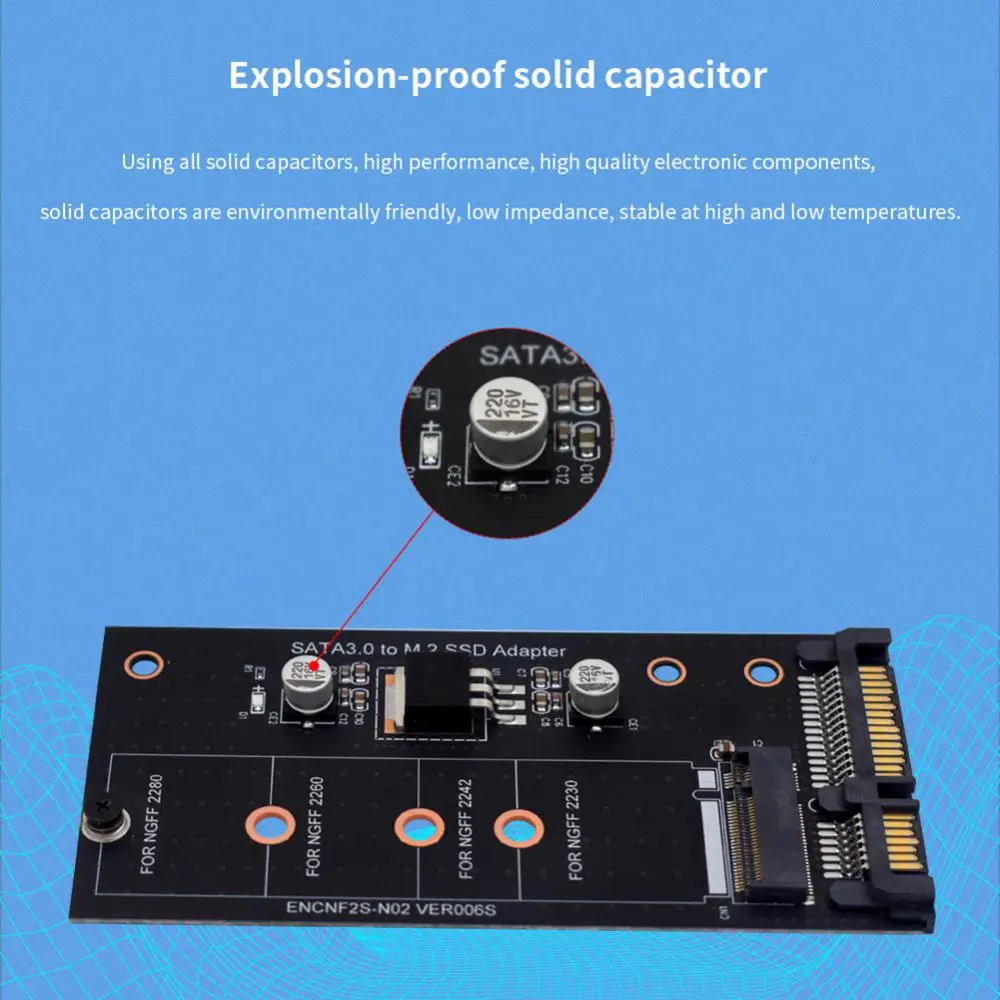 Высококачественная переходная карта Sata3.0 на M.2 Ssd или Sdd Тип адаптера, плата адаптера для жесткого диска M.2 Φ 22p
Высококачественная переходная карта Sata3.0 на M.2 Ssd или Sdd Тип адаптера, плата адаптера для жесткого диска M.2 Φ 22p