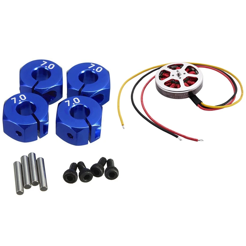 

4Pcs Blue Rc Metal 7.0 Wheel Hex 12Mm Drive With Screw & 1Pcs 5010 360Kv High Torque Brushless Motors