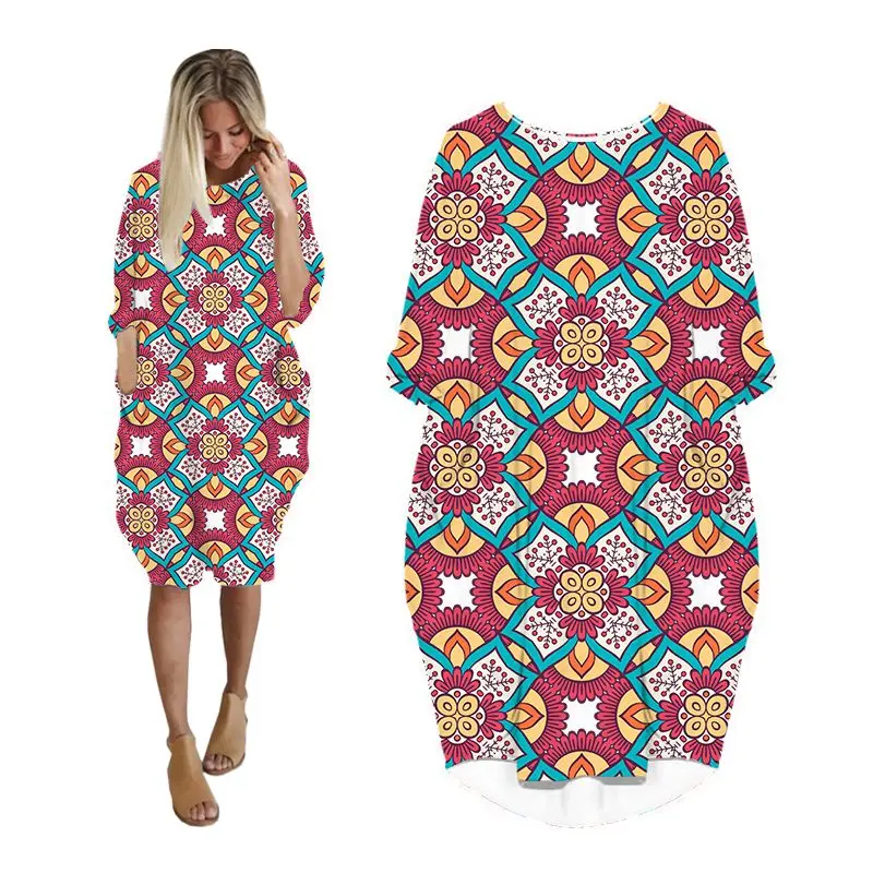 Платье женское средней длины с рукавом «летучая мышь» и карманами
Платье женское средней длины с рукавом «летучая мышь» и карманами