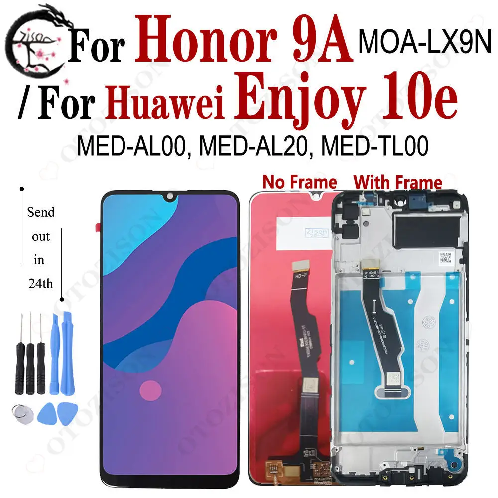 ЖК-дисплей с рамкой для Huawei Honor 9A MOA-LX9N Enjoy 10e сенсорный экран дигитайзером в сборе