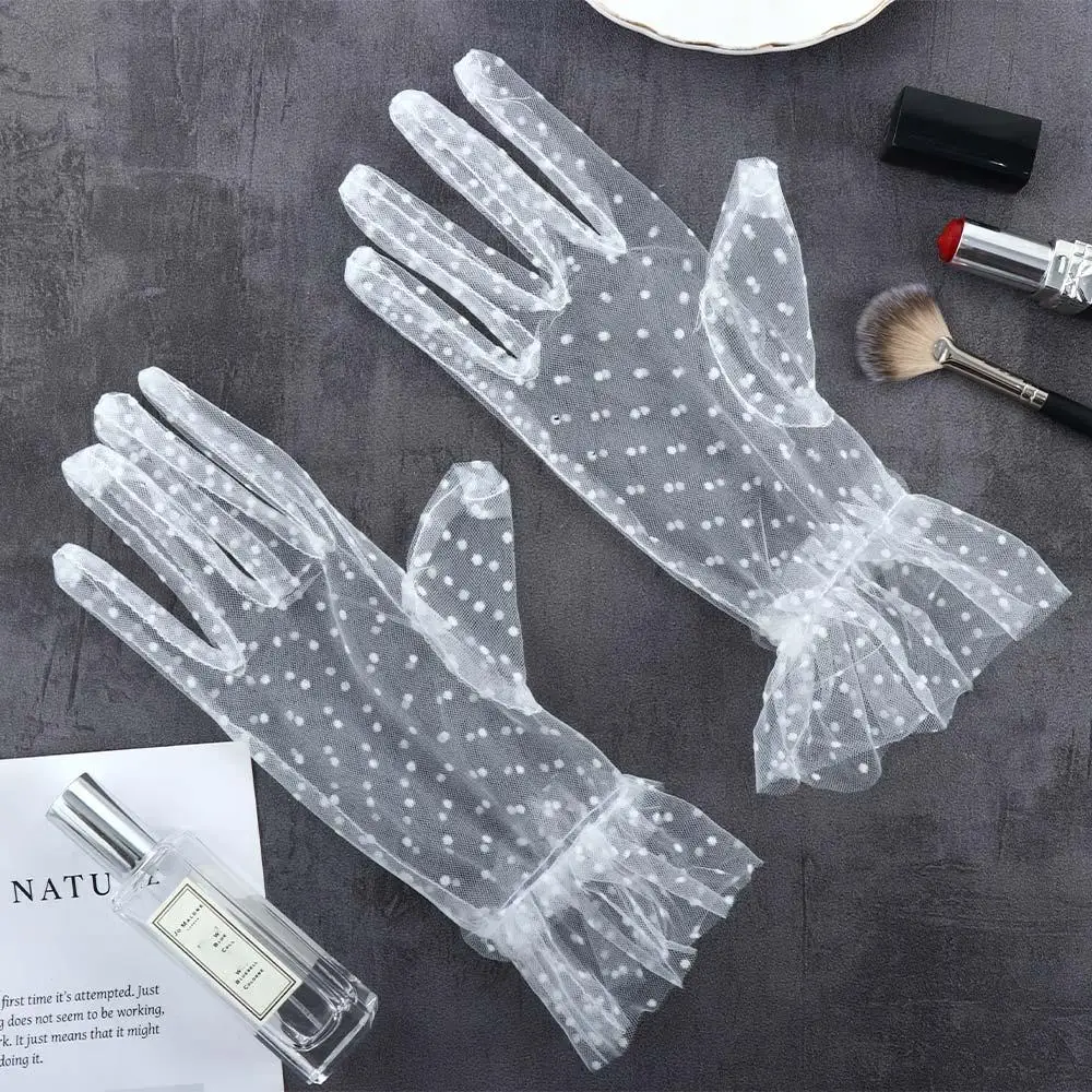 Lace Short Sheers Lotus Leaf Cycling Stretchy Driving Korean Style Women Lace Gloves Polka Dot Gloves Lace Gloves
Lace Short Sheers Lotus Leaf Cycling Stretchy Driving Korean Style Women Lace Gloves Polka Dot Gloves Lace Gloves
