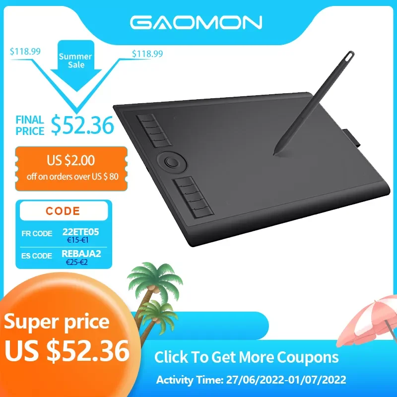 GAOMON M10K2018 Version Graphic Tablet for Drawing/Art Digital/Architecture/Engineering Student with 8192 Levels Passive Stylus
GAOMON M10K2018 Version Graphic Tablet for Drawing/Art Digital/Architecture/Engineering Student with 8192 Levels Passive Stylus