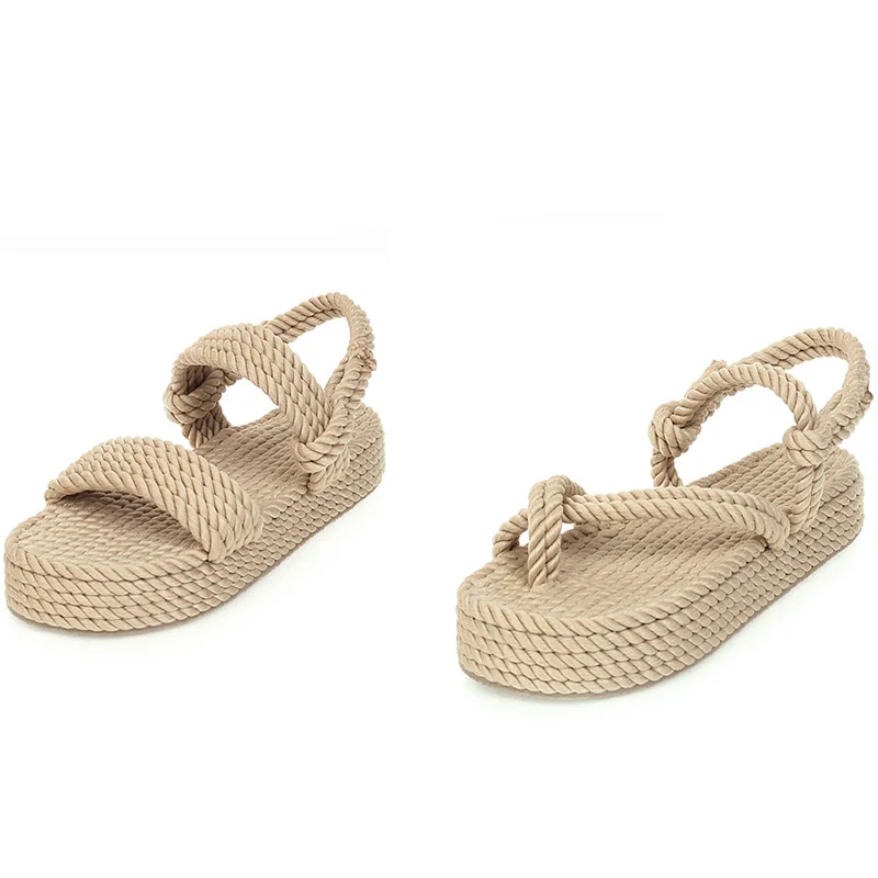 Flat bottomed shoes for women sandals summer shoes woven sandals beach vacation shoes chaussures femme platform sandals Size 43
Flat bottomed shoes for women sandals summer shoes woven sandals beach vacation shoes chaussures femme platform sandals Size 43