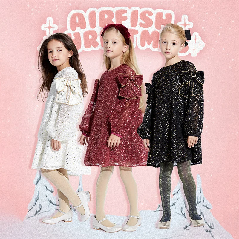 Kids Dresses for Girls Long Sleeve Sequined Girl Princess Dress Spring Aurumn Bow Elegant Evening Dresses 10 Years Kids Clothes 
Kids Dresses for Girls Long Sleeve Sequined Girl Princess Dress Spring Aurumn Bow Elegant Evening Dresses 10 Years Kids Clothes