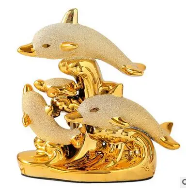 

Creative simple dolphin ornaments Ceramic crafts wholesale wine cabinet TV cabinet home decoration housewarming gift decoration