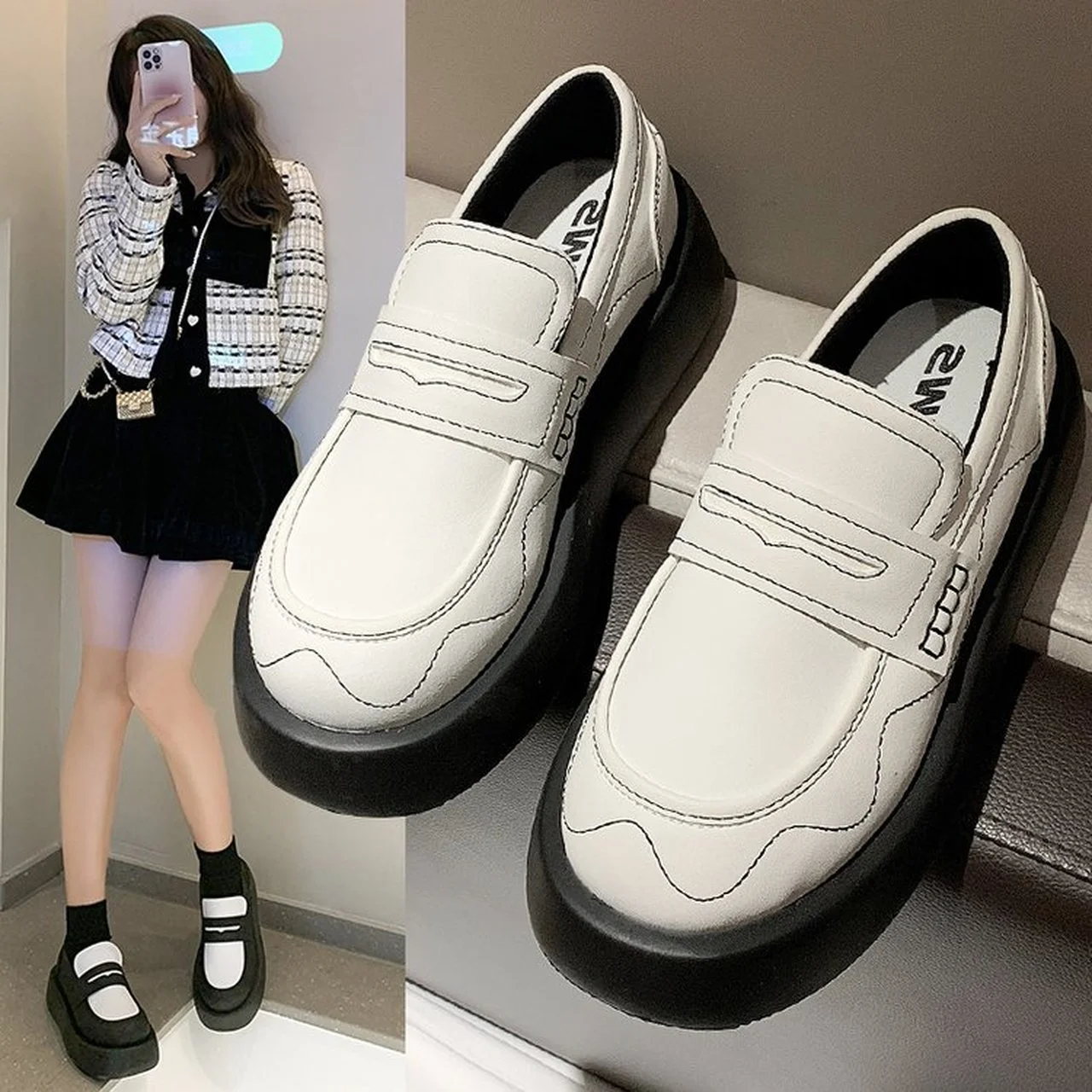 Women's single shoes casual thick heels shoe autumn college style Mary Jane shoes fashion Thick bottom beige Beige women's shoes
Women's single shoes casual thick heels shoe autumn college style Mary Jane shoes fashion Thick bottom beige Beige women's shoes