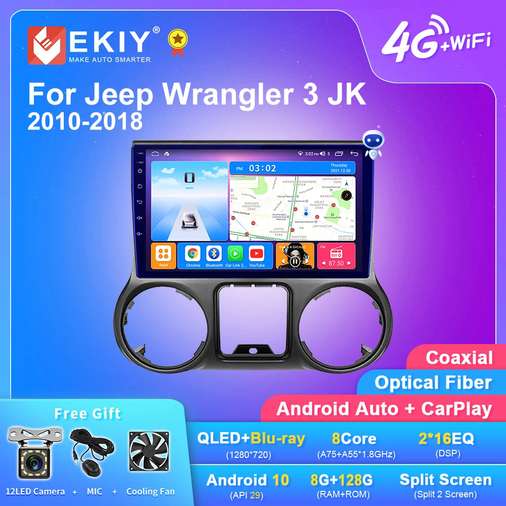 EKIY T7 QLED DSP Android Auto Radio For Jeep Wrangler 3 JK 2010 - 2018 Stereo Car Multimedia Video Player 2din Carplay GPS Navi
EKIY T7 QLED DSP Android Auto Radio For Jeep Wrangler 3 JK 2010 - 2018 Stereo Car Multimedia Video Player 2din Carplay GPS Navi