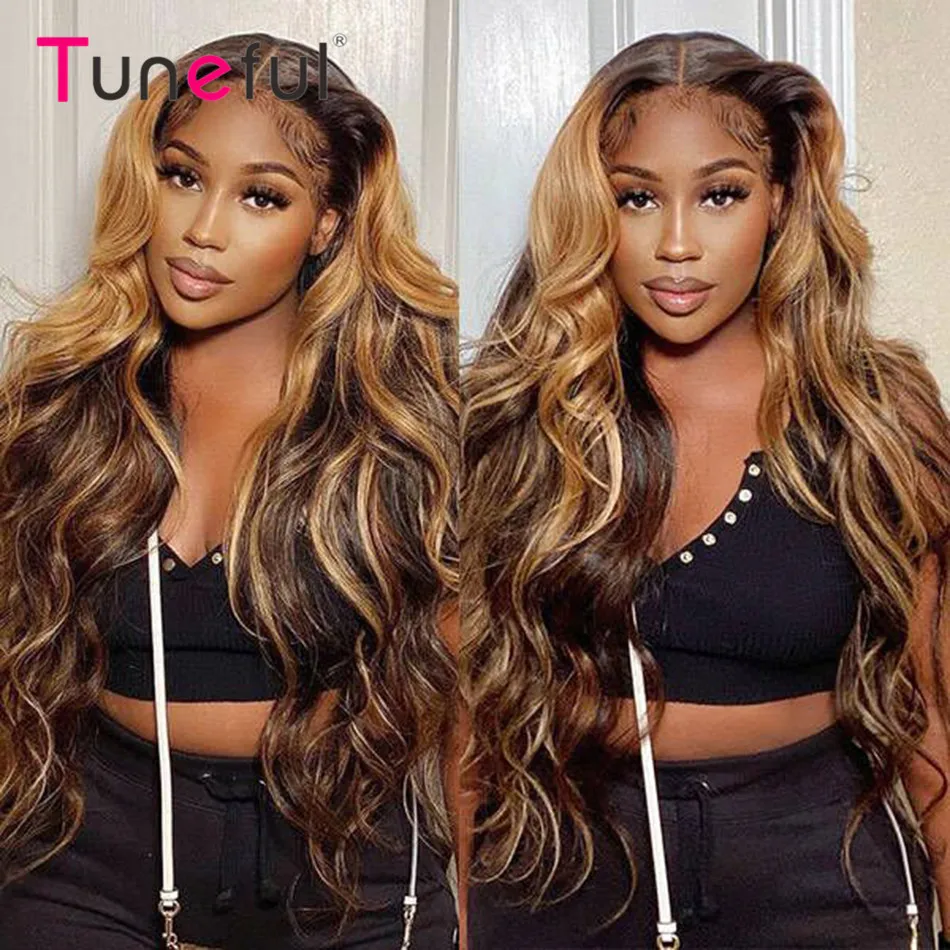 Highlight Colored Human Hair Frontal Wigs Tuneful 13x4 HD Transparent Lace Front Human Hair Wigs Body Wave 5x5 Closure Wigs
Highlight Colored Human Hair Frontal Wigs Tuneful 13x4 HD Transparent Lace Front Human Hair Wigs Body Wave 5x5 Closure Wigs