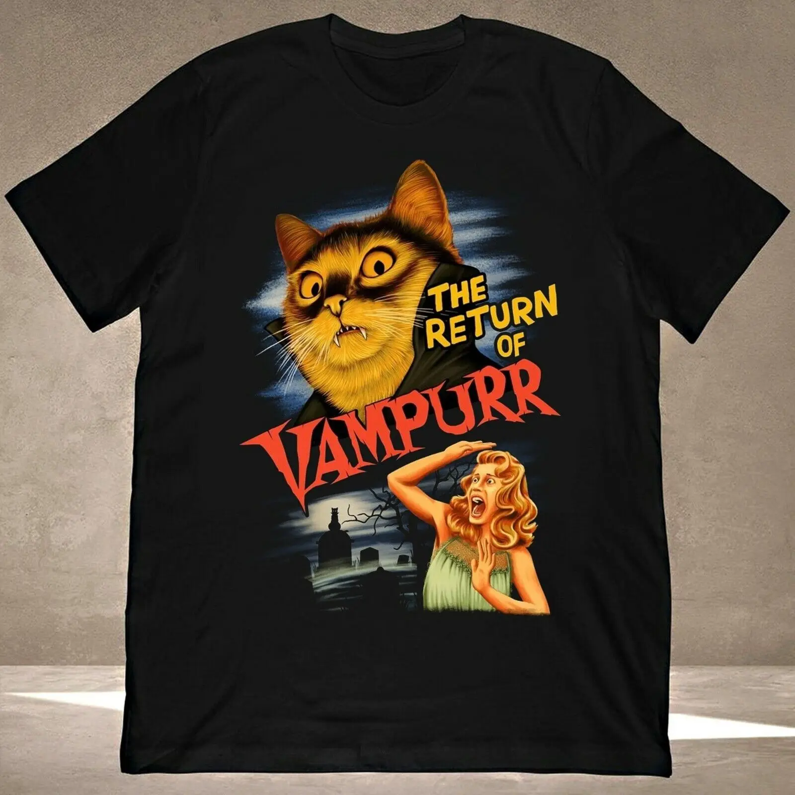 The Return Of Vampurr Classic Funny Cat O-Neck Cotton T Shirt Men Casual Short Sleeve Tees TopsUnsiex Couple
The Return Of Vampurr Classic Funny Cat O-Neck Cotton T Shirt Men Casual Short Sleeve Tees TopsUnsiex Couple
