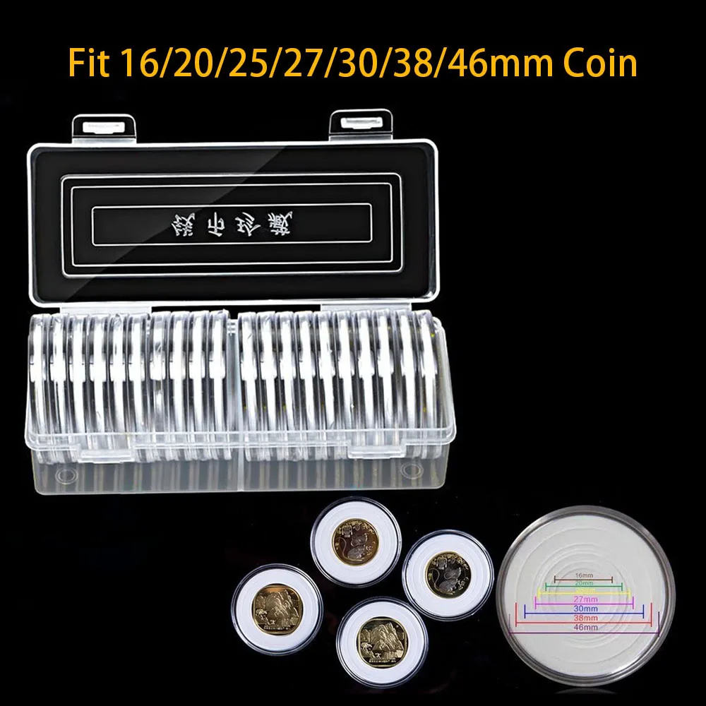 20pcs 17/20.5/25/27/30/32/40/46mm Clear Round Coin Capsules Holders Storage Case Portable Container Display Collection Box
20pcs 17/20.5/25/27/30/32/40/46mm Clear Round Coin Capsules Holders Storage Case Portable Container Display Collection Box