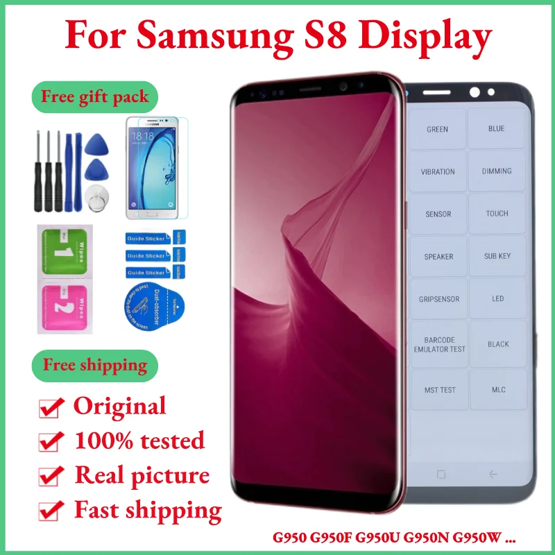 100% Оригинальный дисплей S8 AMOLED для Samsung Galaxy S8 LCD G950 G950F G950W 5,8 "сенсорный экран дигитайзер без рамки заменяемый
100% Оригинальный дисплей S8 AMOLED для Samsung Galaxy S8 LCD G950 G950F G950W 5,8 "сенсорный экран дигитайзер без рамки заменяемый