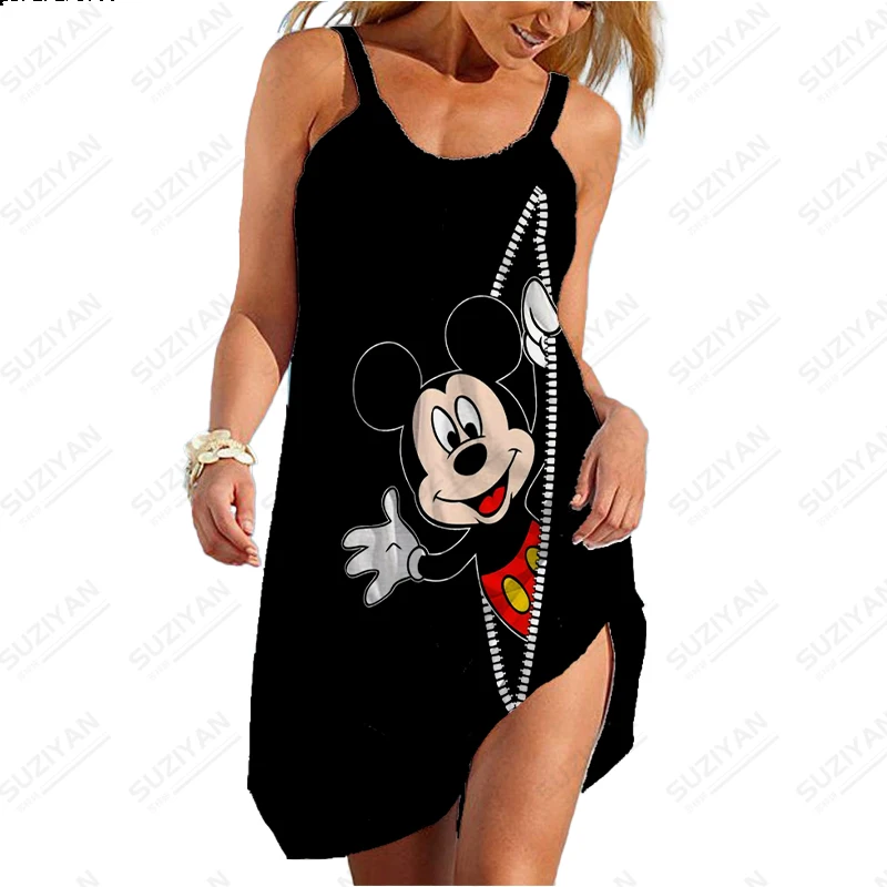 SummerNew Sexy Strap Beach Skirt Black Disney Mickey Minnie 3D Printed Women's Sleeveless Dress Hawaii Casual U Neck Beach Skirt
SummerNew Sexy Strap Beach Skirt Black Disney Mickey Minnie 3D Printed Women's Sleeveless Dress Hawaii Casual U Neck Beach Skirt