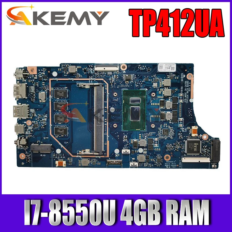 Материнская плата TP412UA для ноутбука ASUS Vivobook Flip14 TP412 TP412U TP412UA, оригинальная материнская плата с I7-8550U 4 Гб ОЗУ 100% ТЕСТ ОК
Материнская плата TP412UA для ноутбука ASUS Vivobook Flip14 TP412 TP412U TP412UA, оригинальная материнская плата с I7-8550U 4 Гб ОЗУ 100% ТЕСТ ОК