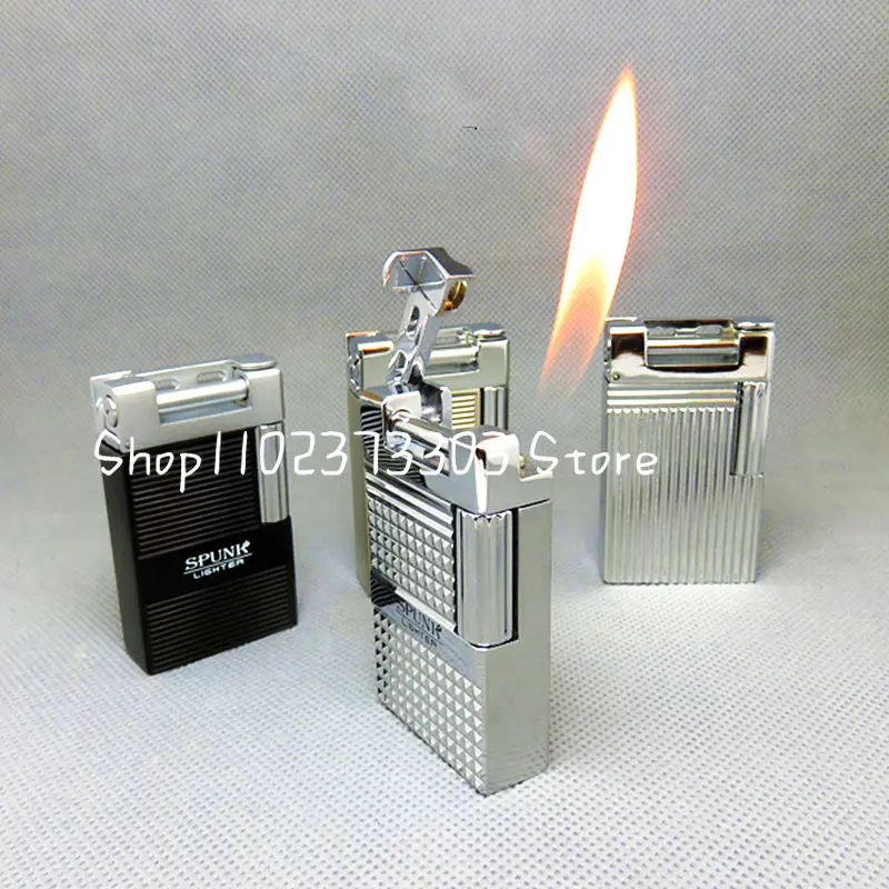 Creative Sand Wheel Slant Fire Metal Lighter Butane Gas Lighter Outdoor Windproof Cigarette Lighter Men's Gift Collection
Creative Sand Wheel Slant Fire Metal Lighter Butane Gas Lighter Outdoor Windproof Cigarette Lighter Men's Gift Collection