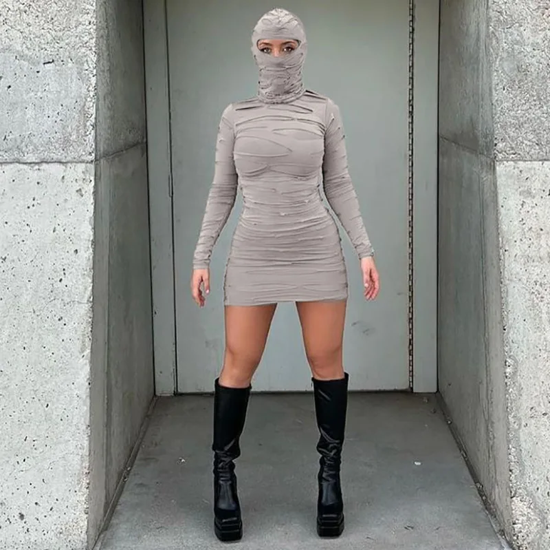 2023 Women Designer Solid Long Sleeve Hoodie Mask Cut Out Sexy Skinny Mini Dress Fall Streetwear Casual Grunge Clothes
2023 Women Designer Solid Long Sleeve Hoodie Mask Cut Out Sexy Skinny Mini Dress Fall Streetwear Casual Grunge Clothes