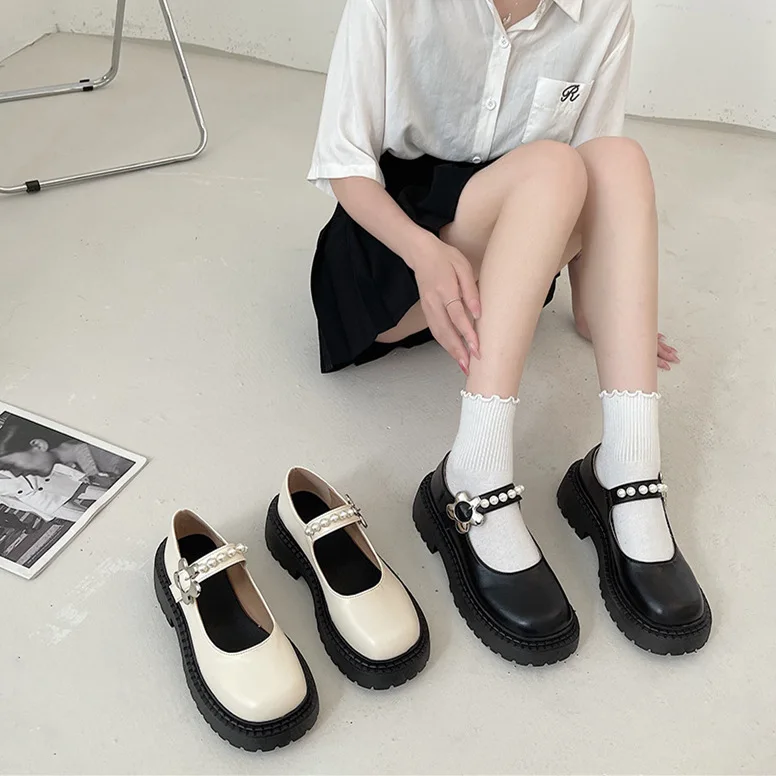 Black Pearl Retro Small PU Leather Shoes Women's Student Thick Bottom Japanese Simple Jk Shoes Mary Janes Shoeswomen Shoes
Black Pearl Retro Small PU Leather Shoes Women's Student Thick Bottom Japanese Simple Jk Shoes Mary Janes Shoeswomen Shoes
