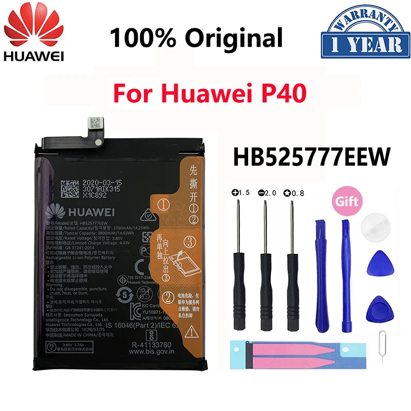 100% Original Hua Wei Replacement Phone Battery HB525777EEW 3800mAh For Huawei P40 Batteries Batteria
100% Original Hua Wei Replacement Phone Battery HB525777EEW 3800mAh For Huawei P40 Batteries Batteria