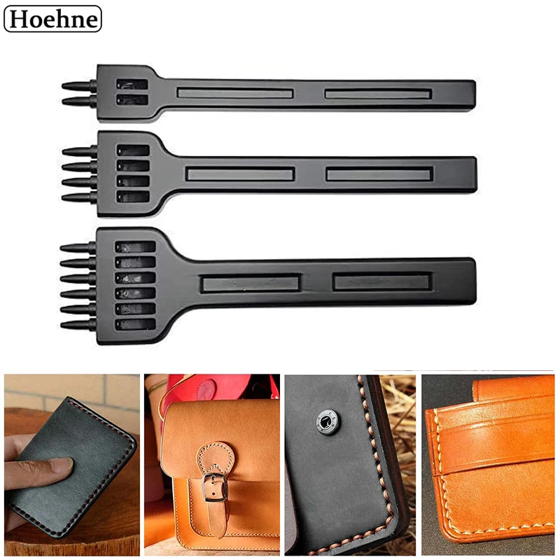 

Leather Hole Punch Tool 4/5/6mm Round Row Punching Tools Lacing Stitching Hand Tool Puncher Chisel Set for DIY Leather Craft