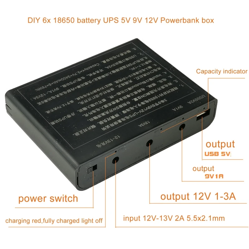 USB DC 12 В выход 6X18650, внешний аккумулятор для самостоятельной сборки, зарядное устройство для мобильного телефона, Wi-Fi маршрутизатор, светодио...
USB DC 12 В выход 6X18650, внешний аккумулятор для самостоятельной сборки, зарядное устройство для мобильного телефона, Wi-Fi маршрутизатор, светодио...