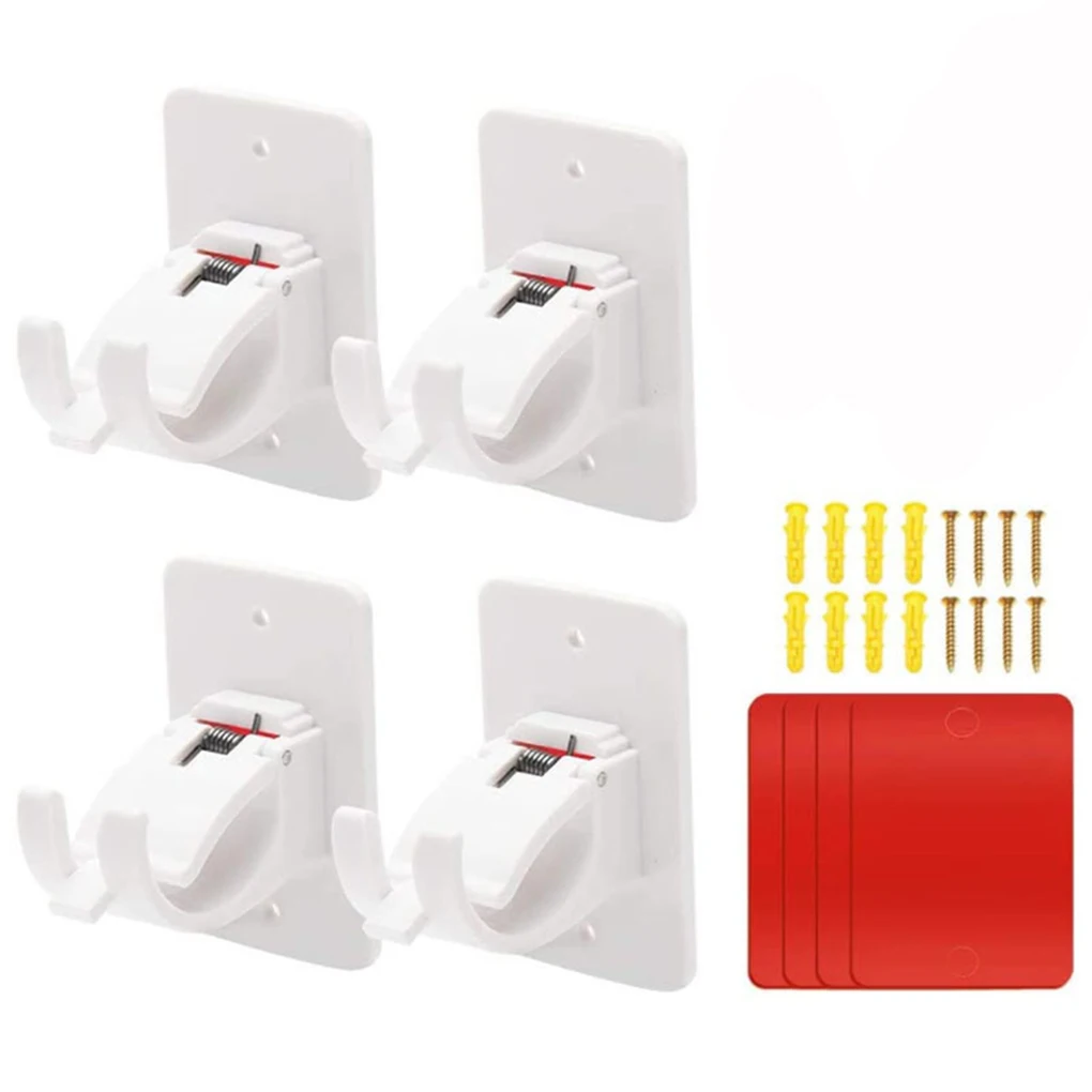 4 Pieces Rod Bracket Wall Holder Hanging Clasp Self-adhesive Household Accessories Convenience Bathroom Fittings Home Supplies
4 Pieces Rod Bracket Wall Holder Hanging Clasp Self-adhesive Household Accessories Convenience Bathroom Fittings Home Supplies