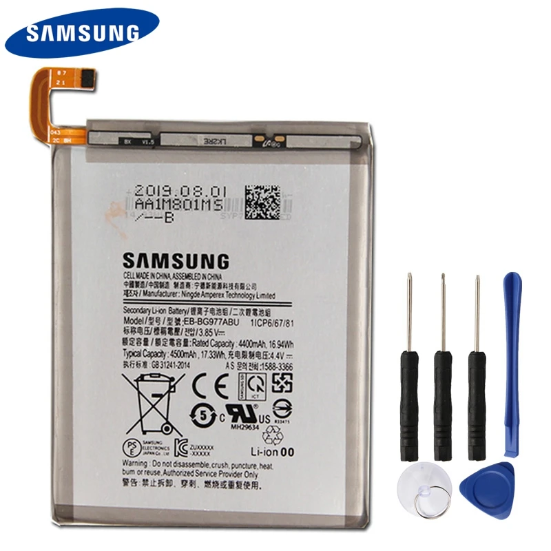 Оригинальный сменный аккумулятор EB-BG977ABU для Samsung Galaxy S10 5G, версия S10 X, оригинальный аккумулятор 4500 мА · ч
Оригинальный сменный аккумулятор EB-BG977ABU для Samsung Galaxy S10 5G, версия S10 X, оригинальный аккумулятор 4500 мА · ч