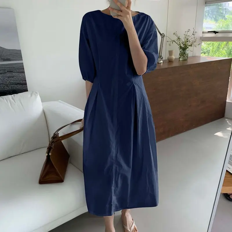 VONDA 2022 Loose Dress Women Summer Half Sleeve Solid Color Dresses Female Holiday Vestidos Beach Plain Tunic Sundress Oversized 
VONDA 2022 Loose Dress Women Summer Half Sleeve Solid Color Dresses Female Holiday Vestidos Beach Plain Tunic Sundress Oversized
