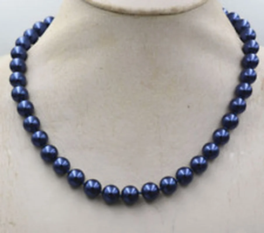 

Новое красивое жемчужное ожерелье 8 мм с синей раковиной в Южном море 18 дюймов AAA +
