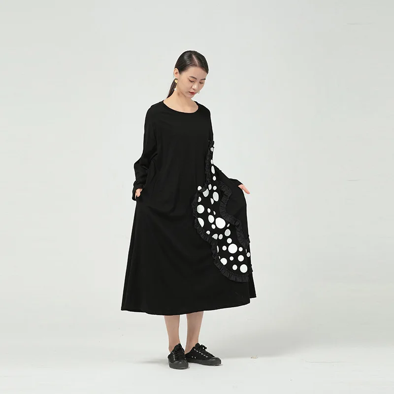 SuperAen Plus Size 2022 Spring New Ruffled Wave Print Loose Casual Long Mid-Calf A-LINE Dresses for Women
SuperAen Plus Size 2022 Spring New Ruffled Wave Print Loose Casual Long Mid-Calf A-LINE Dresses for Women