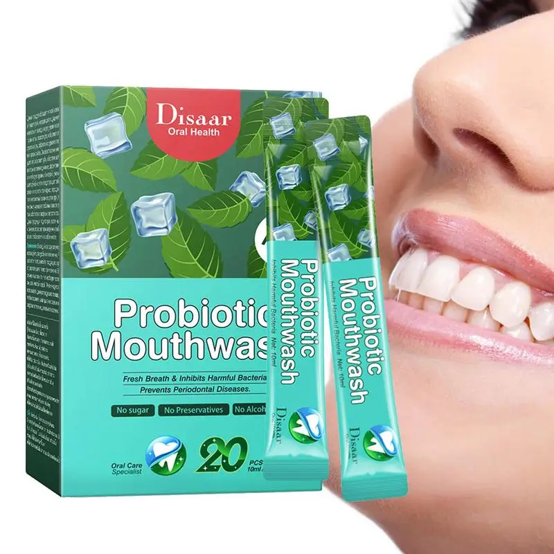 

20pcs 10mlPortable Mouthwash Mint Scent Travel Mouthwash Long Lasting Oral Cleaner For Fresher Breath Reduce Stains Healthy Gums