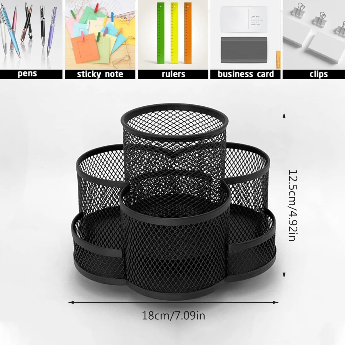 Настольный органайзер для ручек, вращающийся на 360 °, с 7 отделениями 
Настольный органайзер для ручек, вращающийся на 360 °, с 7 отделениями
