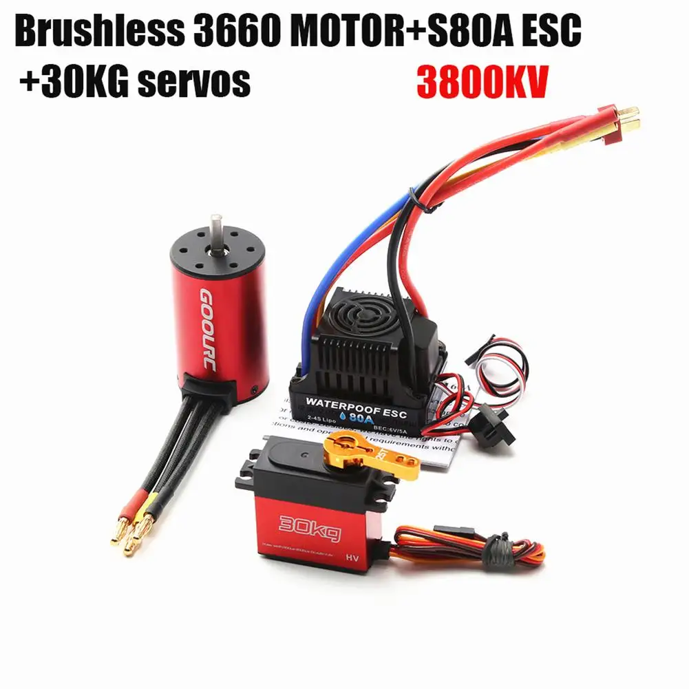 

Waterproof 3660 Brushless S3660 Motor 2600kv/3100kv/3300kv/3800kv/4200kv With S80a Esc For Traxxas Wltoys Rc Car 1/8/1/10 Tamiya