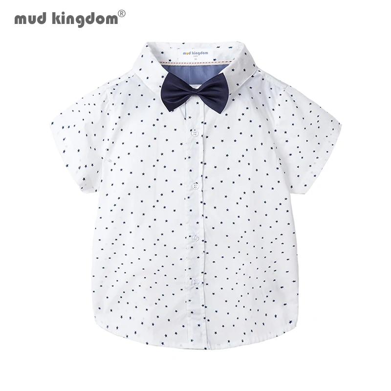 Mudkingdom Boys Dress Shirt with Bow Tie Button-Down Short Sleeve Formal Shirt for Boy Plaid Collared Tops Solid Stars Print
Mudkingdom Boys Dress Shirt with Bow Tie Button-Down Short Sleeve Formal Shirt for Boy Plaid Collared Tops Solid Stars Print