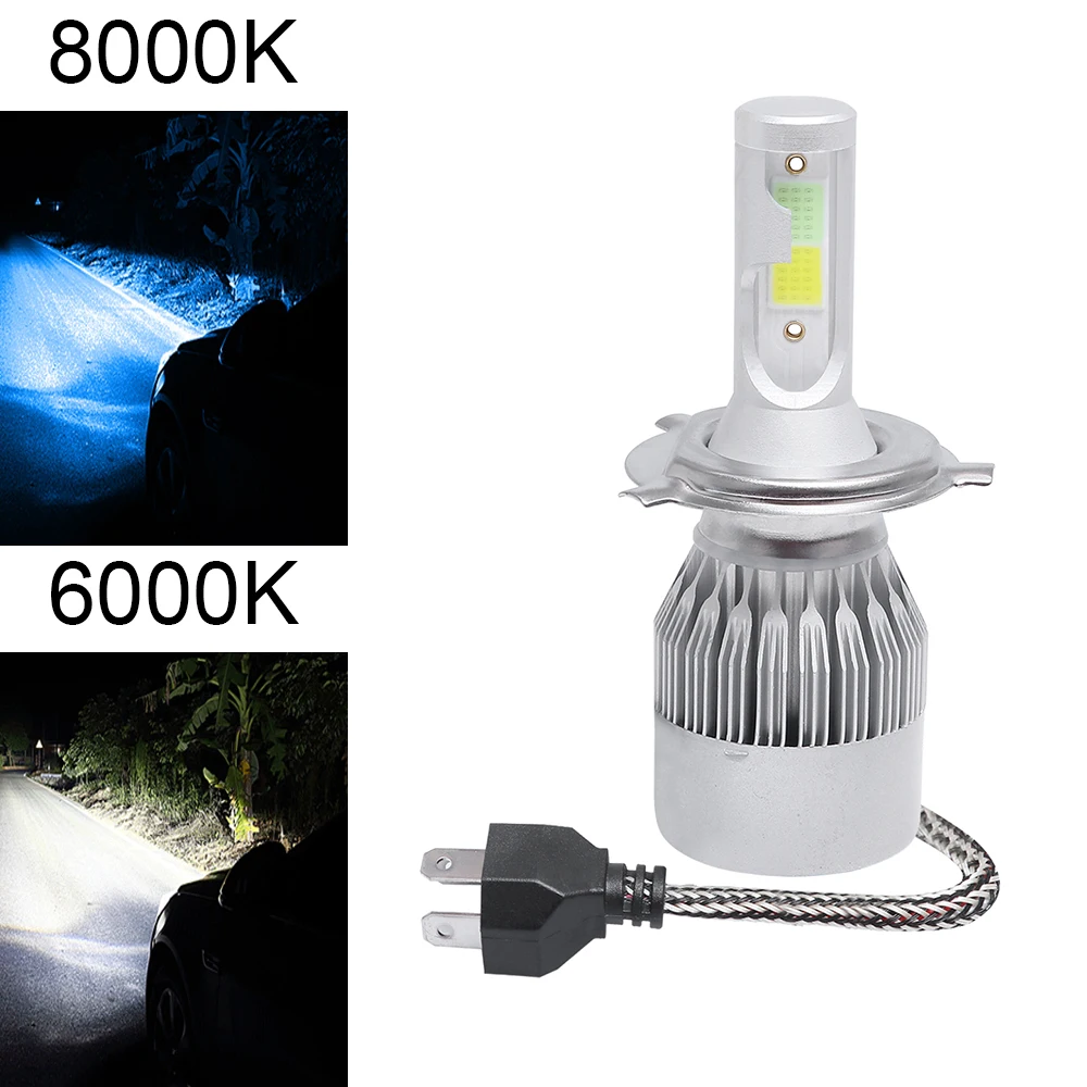 Dual Color in 1 36W 3800LM H4 COB LED Car Headlight Kit 6000K White + 8000K Ice Blue Colors Hi or Lo Beam Fog Light Bulb 
Dual Color in 1 36W 3800LM H4 COB LED Car Headlight Kit 6000K White + 8000K Ice Blue Colors Hi or Lo Beam Fog Light Bulb