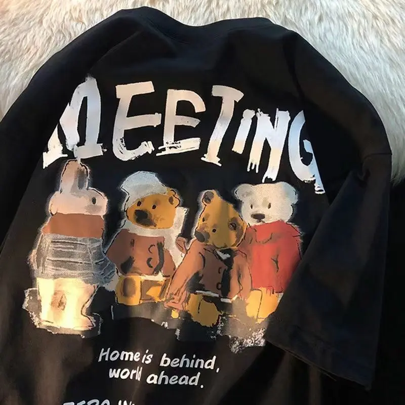 Harajuku Retro Bear Graphic Tee Short Sleeves T-shirt Female Loose Oversize Women Clothing Summer 2022 Cotton O-Neck Casual Tops
Harajuku Retro Bear Graphic Tee Short Sleeves T-shirt Female Loose Oversize Women Clothing Summer 2022 Cotton O-Neck Casual Tops