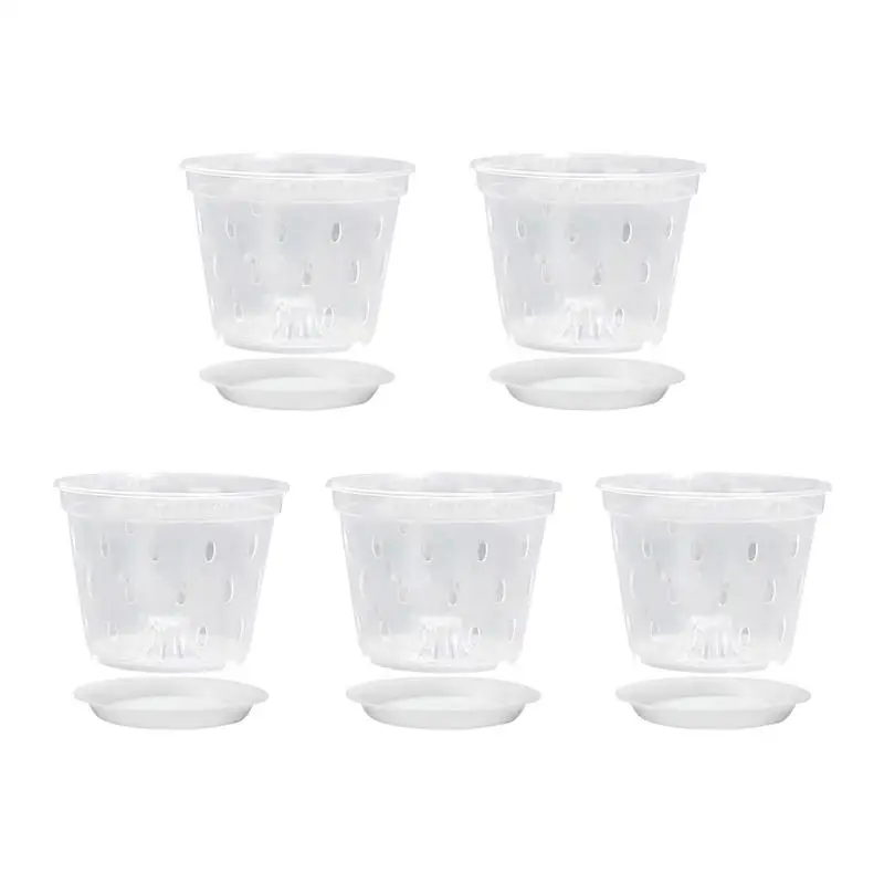 

Orchid Pots For Repotting 5pcs Garden Transparent Nursery Pots With Drainage Hole Home Accessories For Bedroom Kitchen Garden