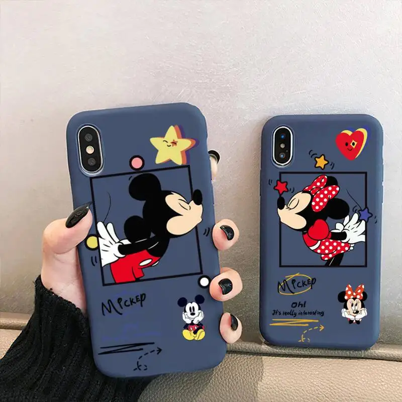 Cute Funny Cartoon Mickey Minnie Mouse Phone Case for iPhone 13 12 mini 11 Pro XS MAX X XR 7 8 6 Plus Candy Color blue Cover
Cute Funny Cartoon Mickey Minnie Mouse Phone Case for iPhone 13 12 mini 11 Pro XS MAX X XR 7 8 6 Plus Candy Color blue Cover