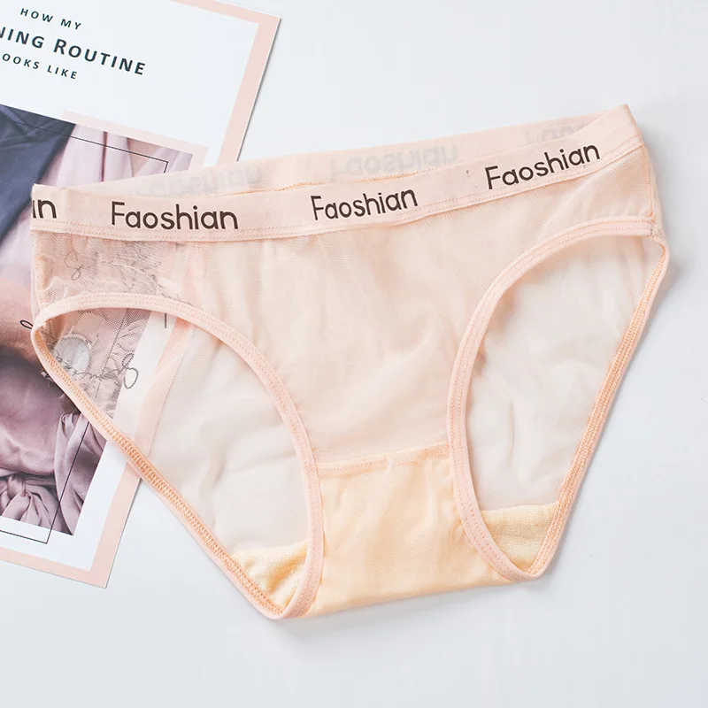 6 Colors Panties Seamless Low Waist Ultra Thin Transparent Mesh Ladies Briefs Letter Panties Sexy Underwear Women Lingerie
6 Colors Panties Seamless Low Waist Ultra Thin Transparent Mesh Ladies Briefs Letter Panties Sexy Underwear Women Lingerie