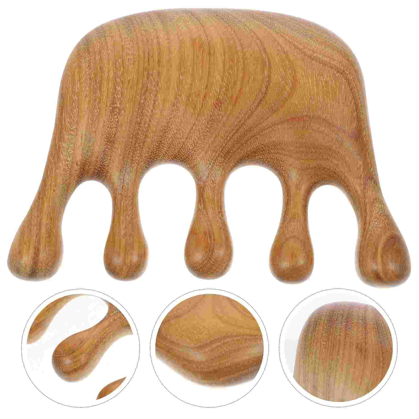 

Деревянная расческа для массажа расчески с широкими зубьями, массажер для волос из сандалового дерева