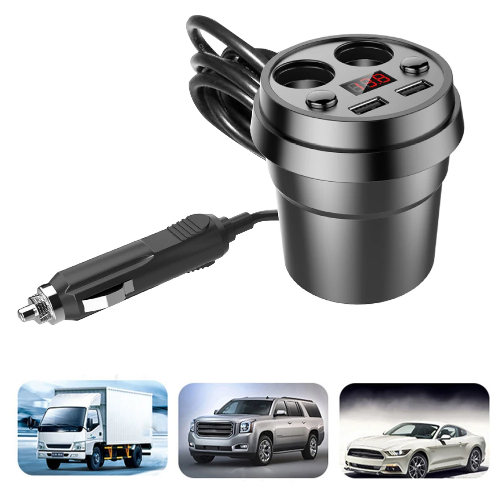 

3.1A Car Charger Display Voltage 2 USB Splitter For Auto Car Splitter Cigar Lighter Holder Ports LED Dsiplay For GPS DVR