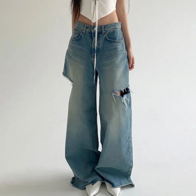 American Style Ripped Baggy Mom Jeans Women 2023 Oversize Jeans Pants Y2k Streetwear Summer Hiphop Washed Distressed Retro Jeans
American Style Ripped Baggy Mom Jeans Women 2023 Oversize Jeans Pants Y2k Streetwear Summer Hiphop Washed Distressed Retro Jeans
