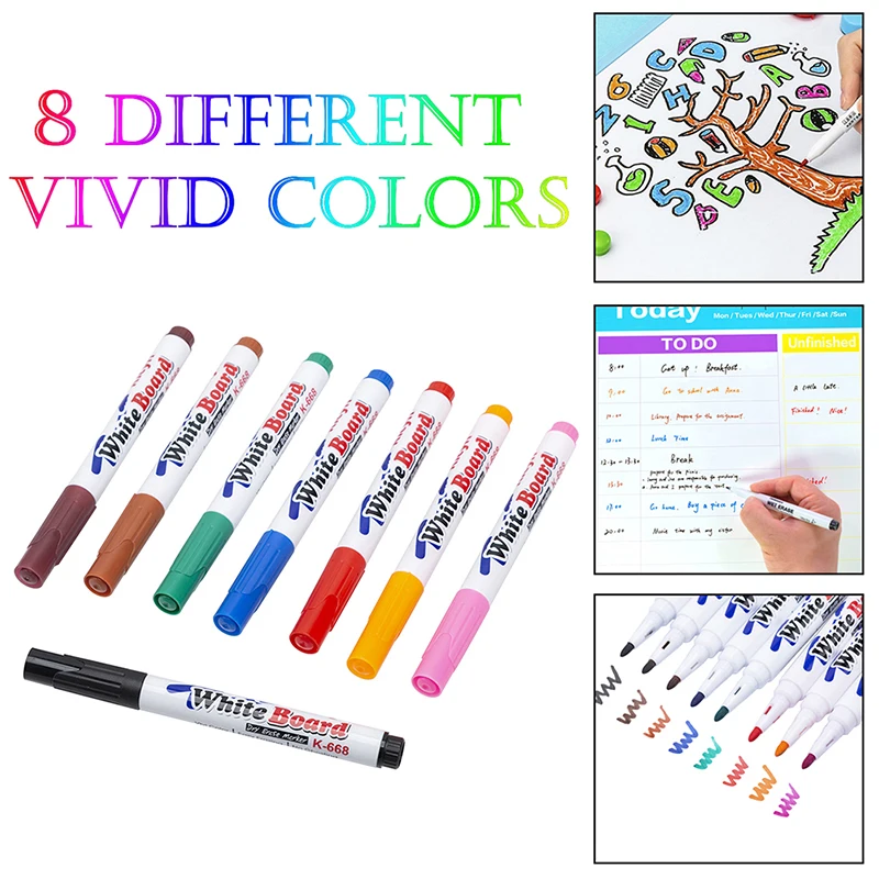 8 Pcs/Set Colorful Whiteboard Pens Classroom Dry White Board Erasable Markers Student Children's Drawing Pen School Supplies 
8 Pcs/Set Colorful Whiteboard Pens Classroom Dry White Board Erasable Markers Student Children's Drawing Pen School Supplies