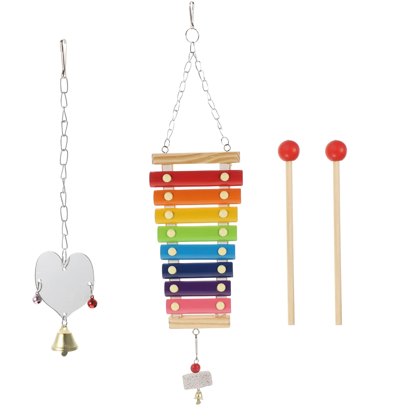 1 Set of Bird Foraging Toys Wood Chicken Xylophone Toys Chicken Cage Hanging Toys Bird Heart Mirror
1 Set of Bird Foraging Toys Wood Chicken Xylophone Toys Chicken Cage Hanging Toys Bird Heart Mirror