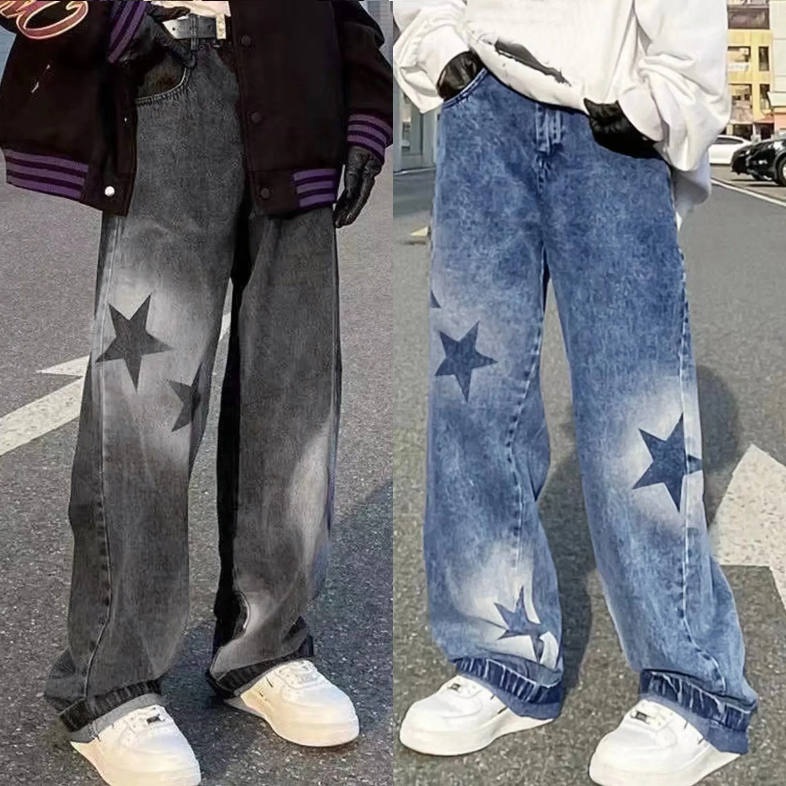 Baggy Jeans Women Wide Leg Jeans High Waist Pants Straight Women's Jeans Retro Star Print Cargo Pants For Women Street Pants
Baggy Jeans Women Wide Leg Jeans High Waist Pants Straight Women's Jeans Retro Star Print Cargo Pants For Women Street Pants